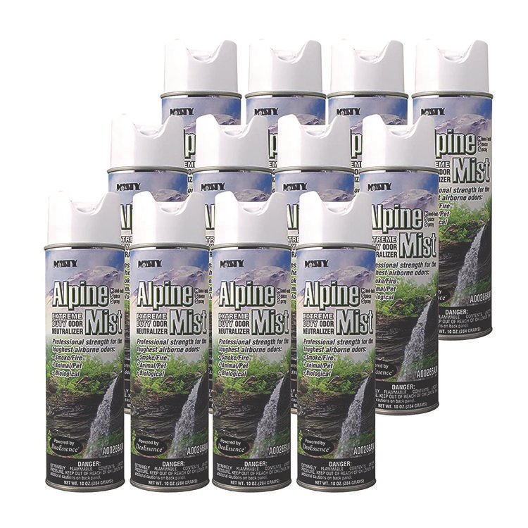 Misty Hand-Held Odor Neutralizer, Alpine Mist, 10 oz Aerosol Spray, 12/Carton (AMR1039394)