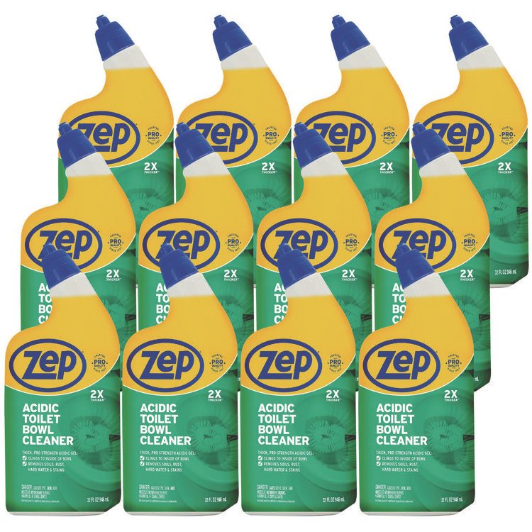 Zep Acidic Toilet Bowl Cleaner, Mint, 32 oz Bottle, 12/Carton (ZPEZUATBC32)