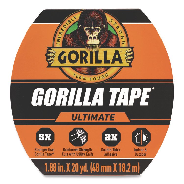 Gorilla Ultimate Tape, 3" Core, 1.88" x 20 yd, Black (GOR113499)