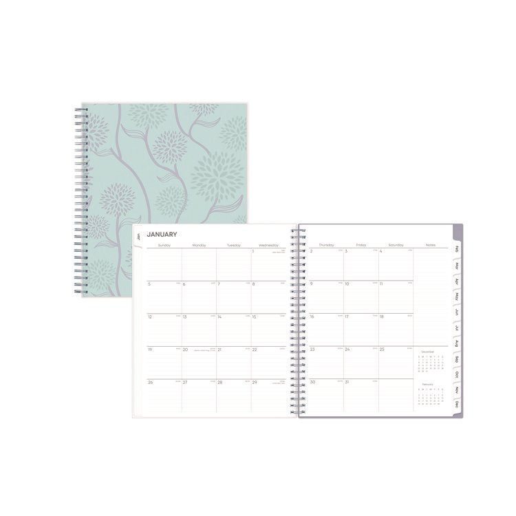 Blue Sky Rue Du Flore Monthly Planner, Floral Artwork, 10 x 8, Jade/Lavender Cover, 12-Month (Jan to Dec): 2026 (BLS101605)