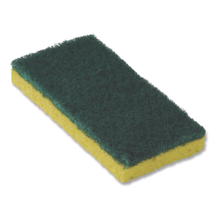 Americo Resort Cut Scrub Sponge, Medium Duty, 6.25 x 3.18, Green/Yellow, 40/Carton (AM7551013)