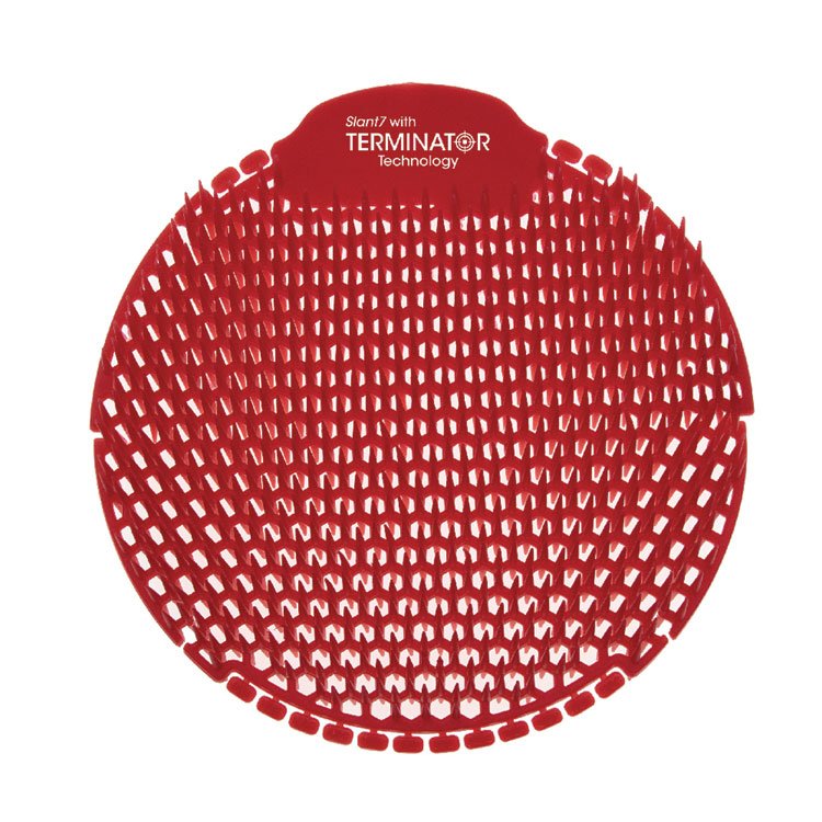 Fresh Products Slant7 with Terminator Urinal Screen, Forest Scent, Red, 30/Carton (FRSS7TCT)