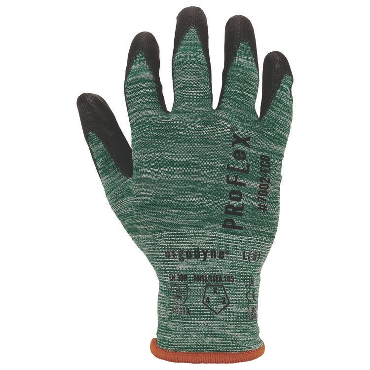 ergodyne ProFlex 7002-ECO Recycled PU Coated Gloves, EN388: 3131, 7.5" Long, Medium, Green, Pair (EGO10563)
