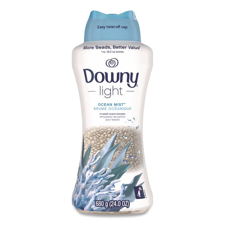 Downy Light In-Wash Scent Booster Beads, Ocean Mist Scent, 24 oz Pour Bottle (DNY08779)