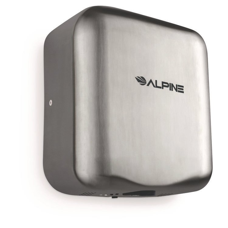 ALPINE INDUSTRIES Hemlock Commercial 220V Automatic Hand Dryer, 6.68 x 11.41 x 12.31, Stainless Steel, Silver (ALHALP40020SSB)