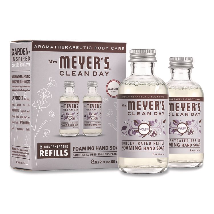 Mrs. Meyer's Clean Day Concentrated Foaming Hand Soap Dispenser Refill, Lavender, 2 oz Bottle, 2/Pack (MTH355611)