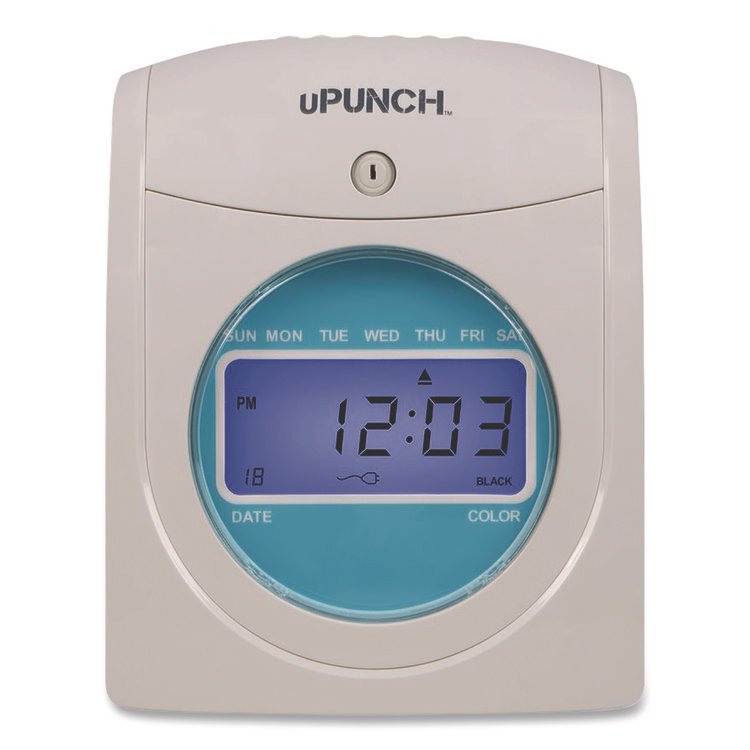 uPunch Digital Auto-Align Punch Time Clock Bundle, Digital Display, White (PPZSB1200)