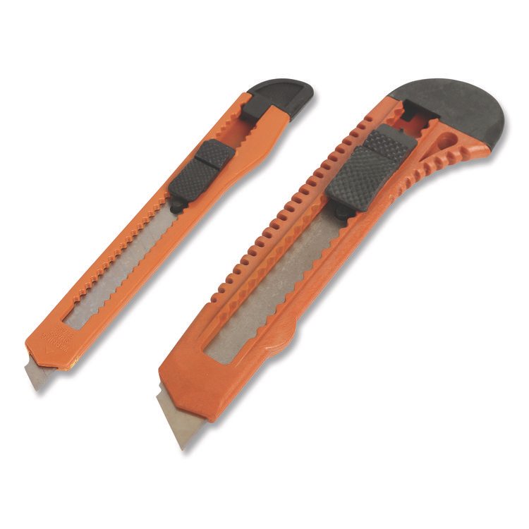 Great Neck Snap-Off Utility Knife Set, 9 mm Knife, 18 mm Knife, Orange/Black (GNS2SBK)