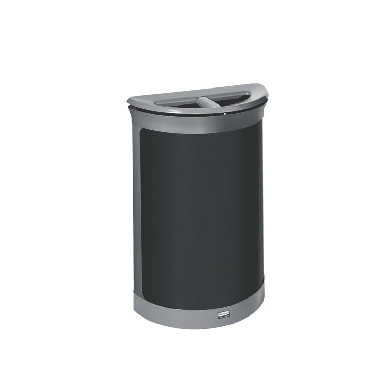 Rubbermaid Commercial ENHANCE Series Waste Receptacle, Dual Top Hole, 11.5 gal, Metal, Pearl Gray/Umbra Gray (RCP2172846)