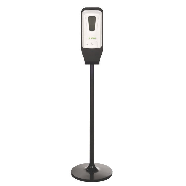 ALPINE INDUSTRIES Automatic Foam Hand Sanitizer/Soap Dispenser with Floor Stand, 40 oz, 4.48 x 6 x 45, White (ALHALP430FS)