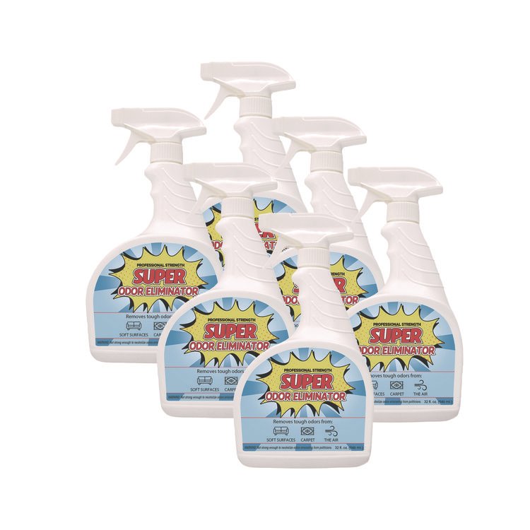 Fresh Products Super Odor Eliminator, 32 oz Spray Bottle, 6/Carton (FRS632SOE)