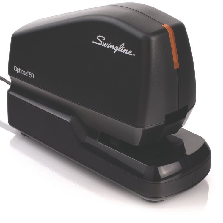 Swingline Optima 50 Electric Stapler, 50-Sheet Capacity, Black/Orange (SWI48209)