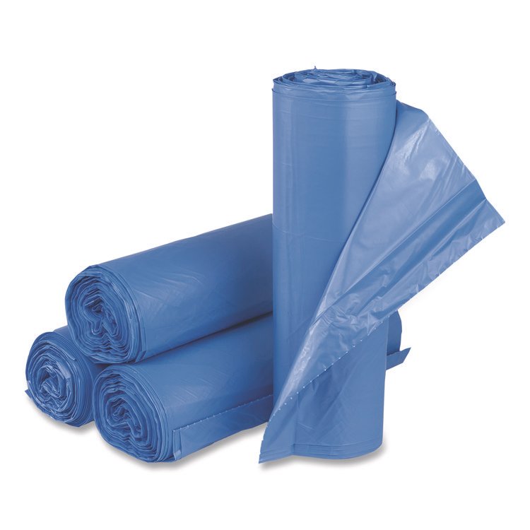 Inteplast Group High-Density Commercial Can Liners, 60 gal, 18 mic, 40" x 48", Blue, 200/Carton (IBSBRS404818BL)