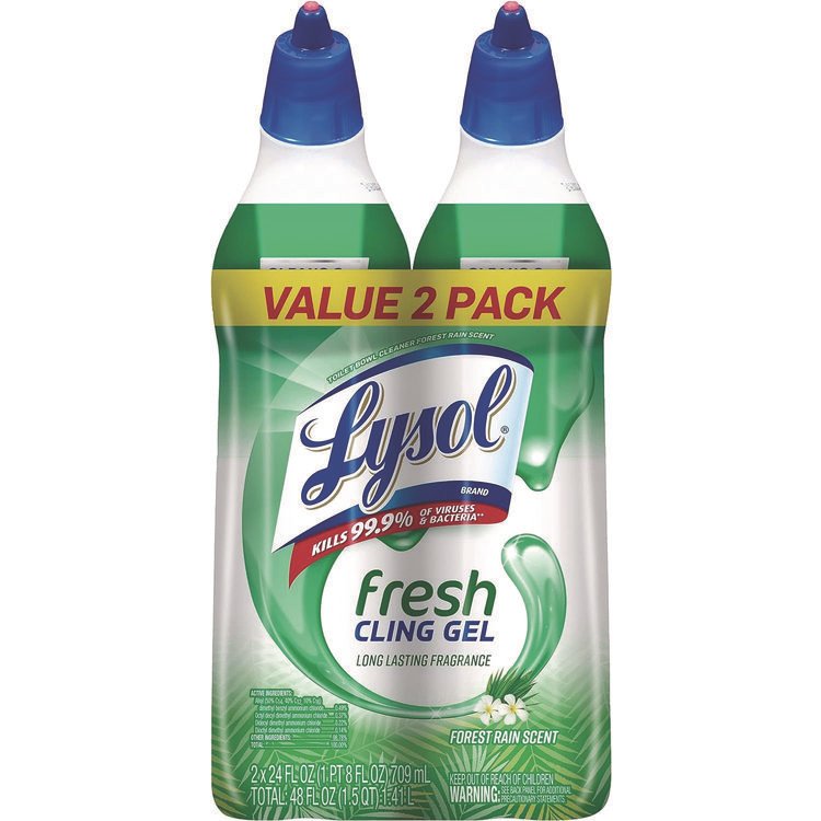 LYSOL Brand Cling and Fresh Toilet Bowl Cleaner, Forest Rain Scent, 24 oz, 2/Pack (RAC98015PK)