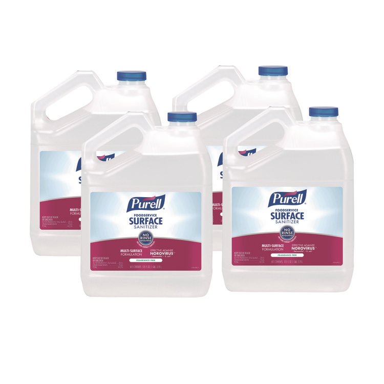 PURELL Foodservice Surface Sanitizer, Fragrance-Free, 1 gal Bottle, 4/Carton (GOJ434104)