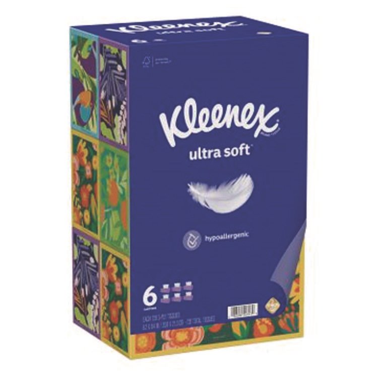Kleenex Ultra Soft Facial Tissue, 3-Ply, White, 120 Sheets/Box, 6 Boxes/Pack, 4 Packs/Carton (KCM54317)