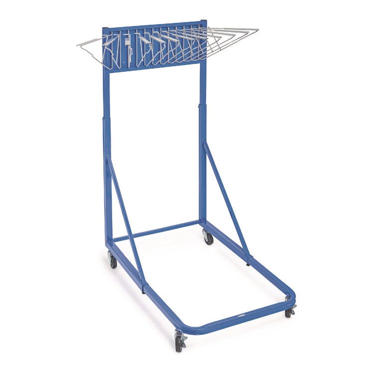 ADIROFFICE Blueprint Storage Cabinet Rolling Stand, Assorted Document Sizes Accomodated, 27" x 28.5" to 46.5" x 46" to 66", Blue (ALHI613BLU)