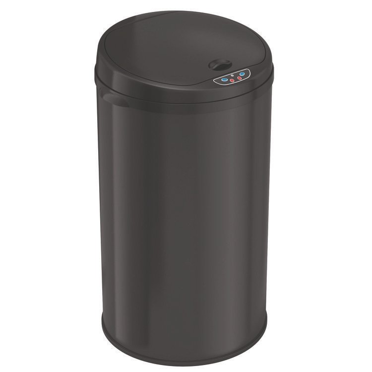 HLS COMMERCIAL Sensor Trash Can, 8 gal, Plastic/Stainless Steel, Black (HLMHLS08RB)