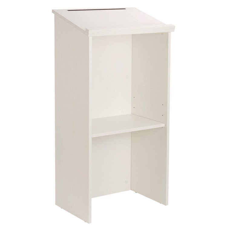 ADIROFFICE Wood Stand-up Podium Lectern Speaker Stand, 23 x 15 x 45.8, White (ALHI66101WHI)