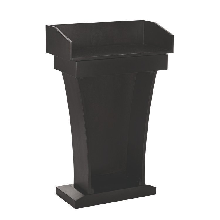ADIROFFICE Wood Stand-Up Podium Lectern Speaker Stand with Drawer and Storage Area, 27.55 x 14 x 43.3, Black (ALHI661012BLK)