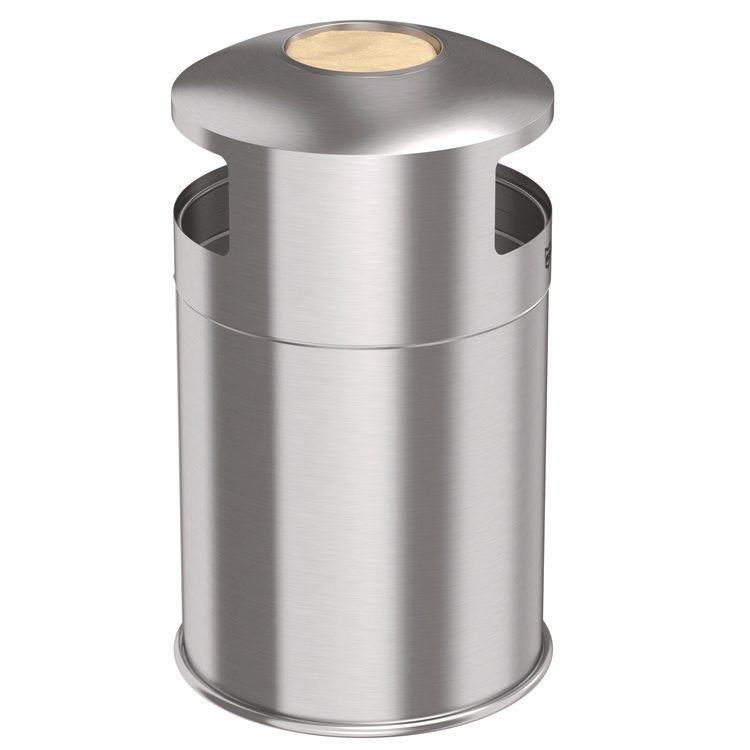 HLS COMMERCIAL Extra-Large Dual Side-Entry Trash Can, Indoor, 50 gal, Stainless Steel, Silver (HLMHLS50DSI)