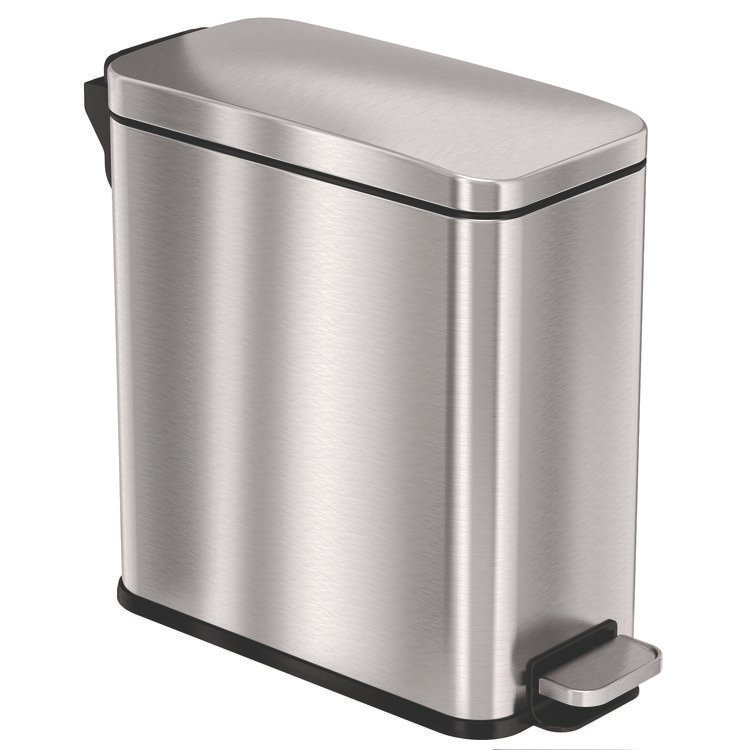 HLS COMMERCIAL Step Pedal Trash Can, 3 gal, Plastic/Stainless Steel, Silver (HLMHLSS03R)