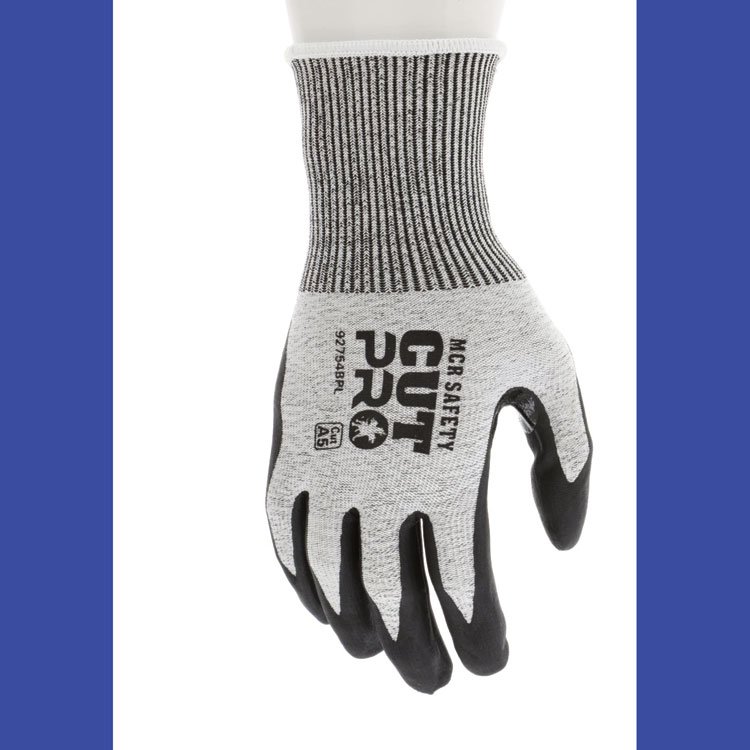 MCR Safety Cut Pro 92754BP Gloves, 10" Long, Large, Black/Gray, 12 Pairs (CRW92754BPL)