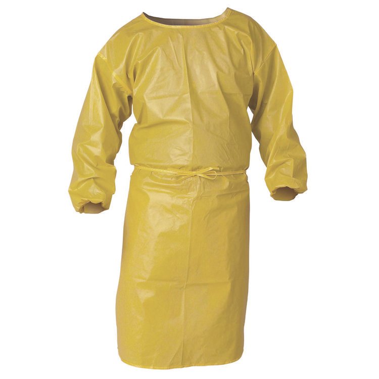 KleenGuard A70 Chemical Spray Protection Smock, One Size Fits Most, Yellow, 25/Carton (ANS09830)