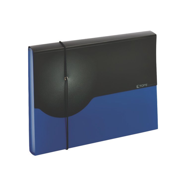 Pendaflex Seven-Pocket Poly Expanding File, 1" Expansion, 7 Sections, Elastic Cord Closure, 1/6-Cut Tabs, Letter Size, Blue (GLW67440BLU)