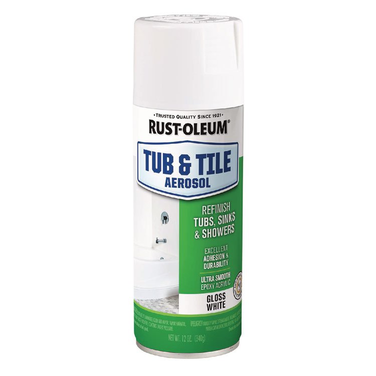Rust-Oleum Specialty Tub and Tile Spray, Gloss White, 12 oz Aerosol Can, 6/Carton (RST280882)