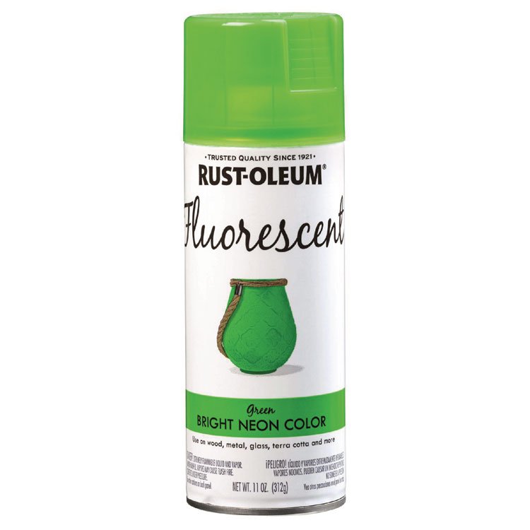 Rust-Oleum Specialty Fluorescent Spray Paint, Flat Fluorescent Green, 11oz Aerosol Can (RST342417EA)