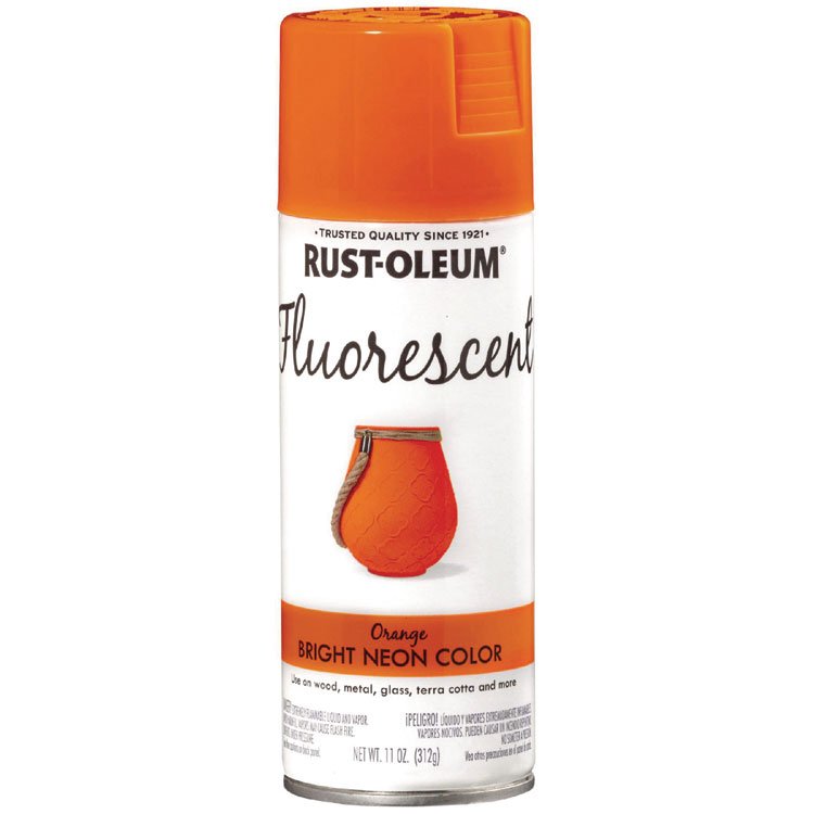 Rust-Oleum Specialty Fluorescent Spray Paint, Flat Fluorescent Orange, 11 oz Aerosol Can (RST342568EA)