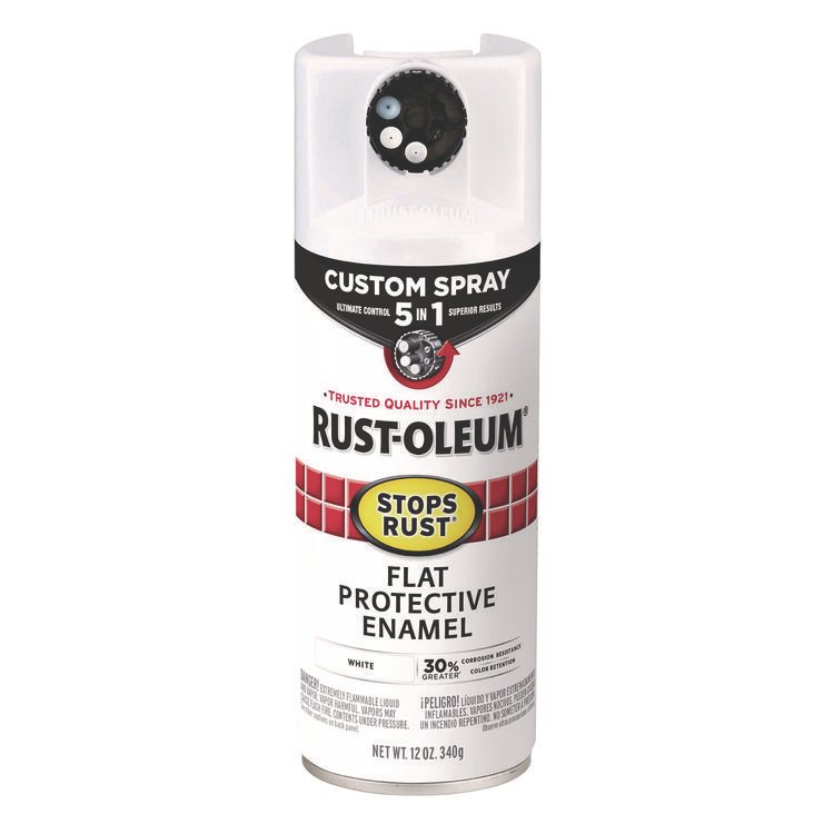 Rust-Oleum Stops Rust 5-in-1 Spray Paint, Flat White, 12 oz Aerosol Can (RST376856EA)