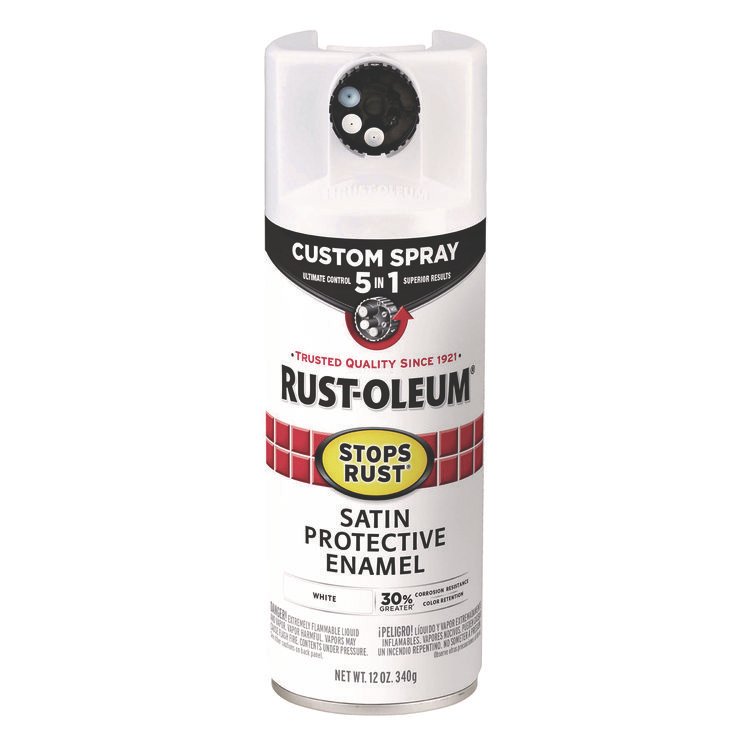 Rust-Oleum Stops Rust 5-in-1 Spray Paint, Satin White, 12 oz Aerosol Can (RST376870EA)