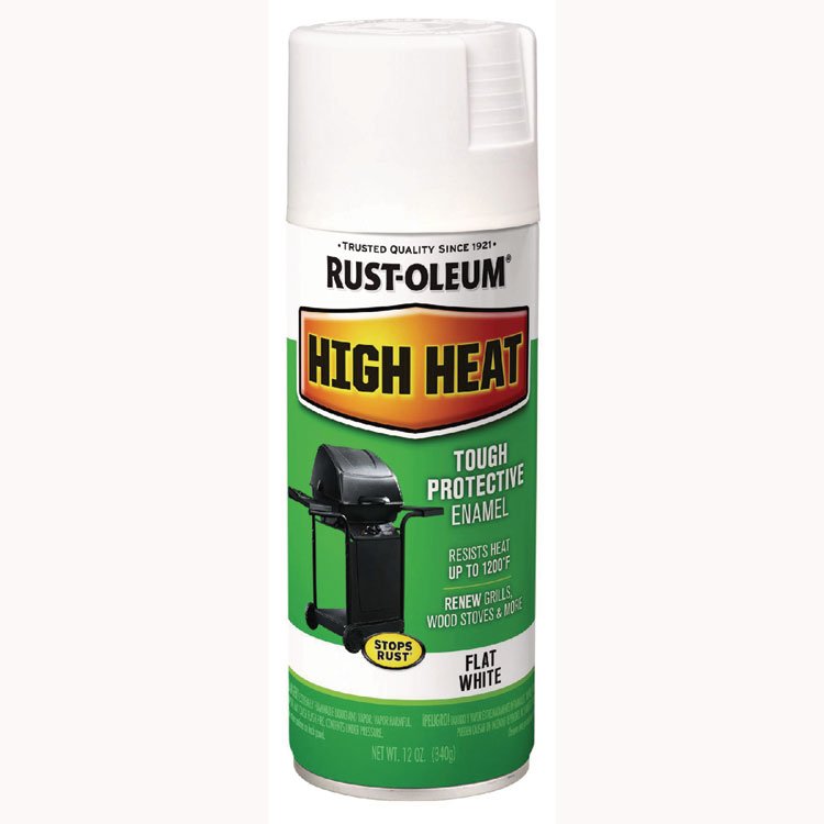 Rust-Oleum High Heat Enamel Spray Paint, Flat White, 12 oz Aerosol Can (RST7751830EA)