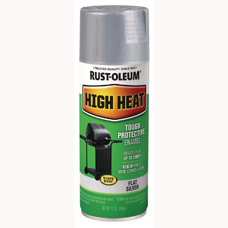 Rust-Oleum High Heat Enamel Spray Paint, Flat Silver, 12 oz Aerosol Can, 6/Carton (RST7716830)
