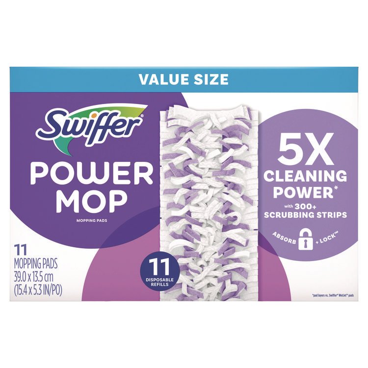 Swiffer PowerMop Mopping Pads, 11.41 x 5.31, 11/Box, 2 Boxes/Carton (PGC12868)