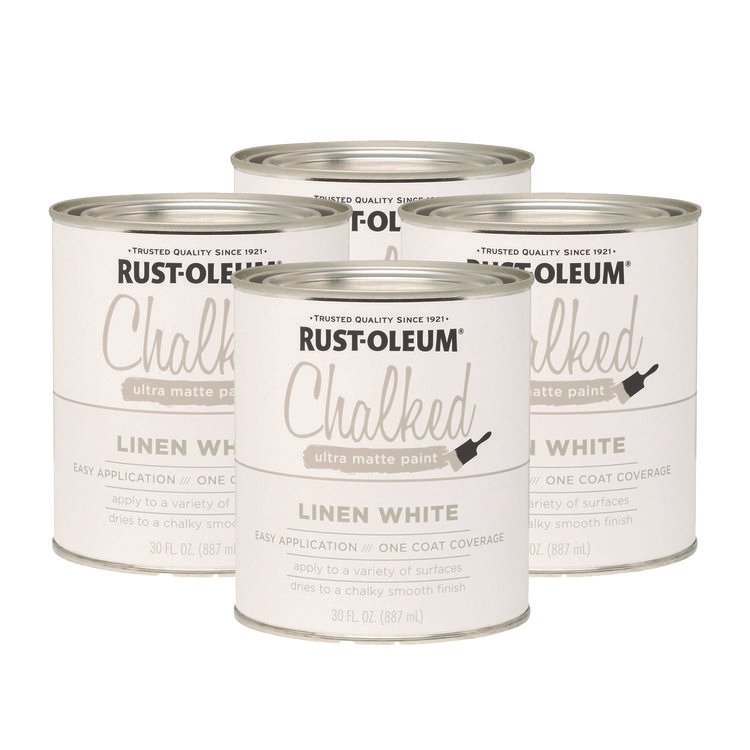 Rust-Oleum Ultra Matte Chalked Paint, Matte White, Quart Can, 2/Carton (RST285140)