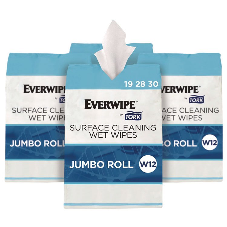Tork Surface Cleaning Wet Wipe, 1-Ply, 6 x 6, Lemon, White, 900 Sheets, 4/Carton (TRK192830)