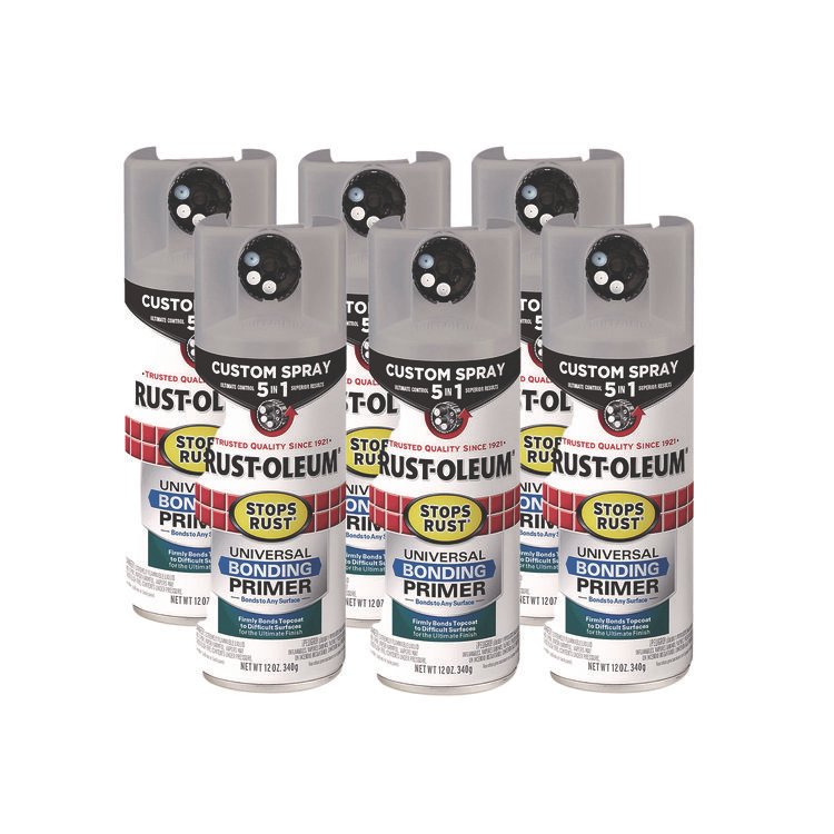 Rust-Oleum Stops Rust 5-in-1 Spray Paint, Gray, 12 oz Aerosol Can, 6/Carton (RST384761)