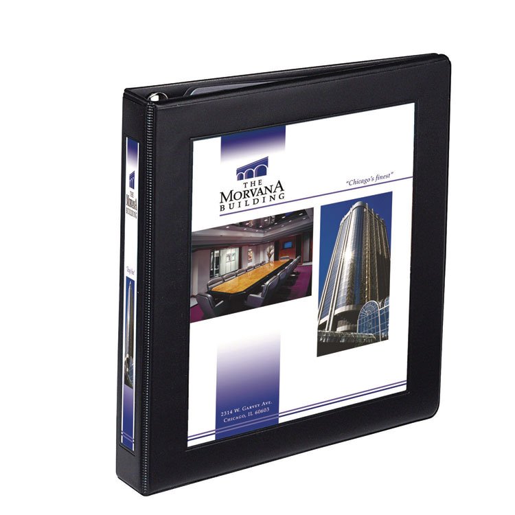 Avery Framed View Heavy-Duty Binders, 3 Rings, 1" Capacity, 11 x 8.5, Black (AVE68054)