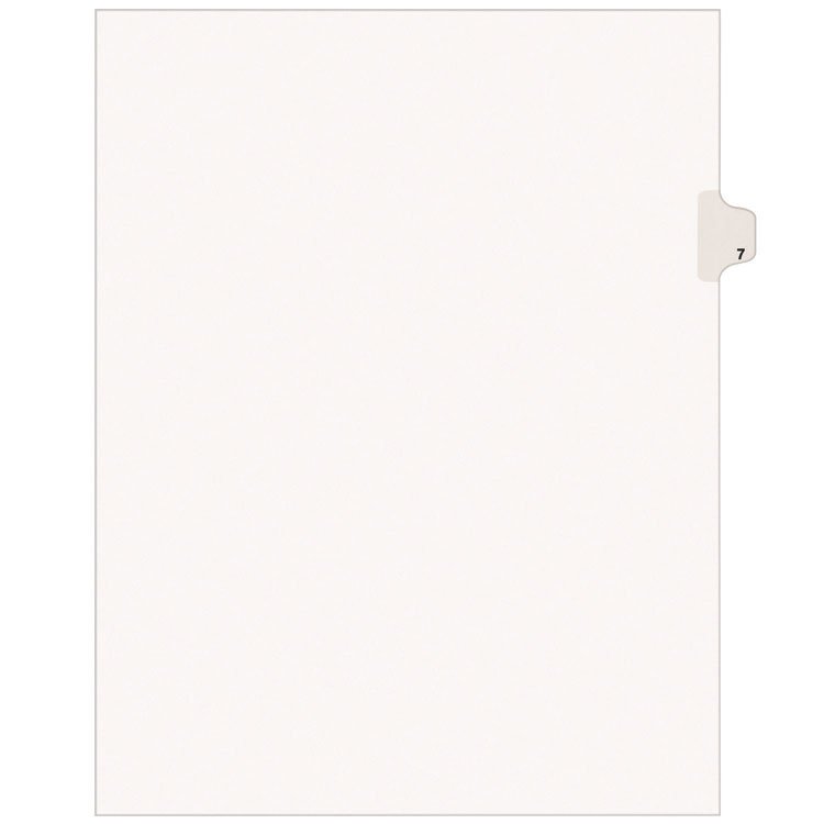 Avery Preprinted Legal Exhibit Side Tab Index Dividers, Avery Style, 10-Tab, 7, 11 x 8.5, White, 25/Pack (AVE11917)