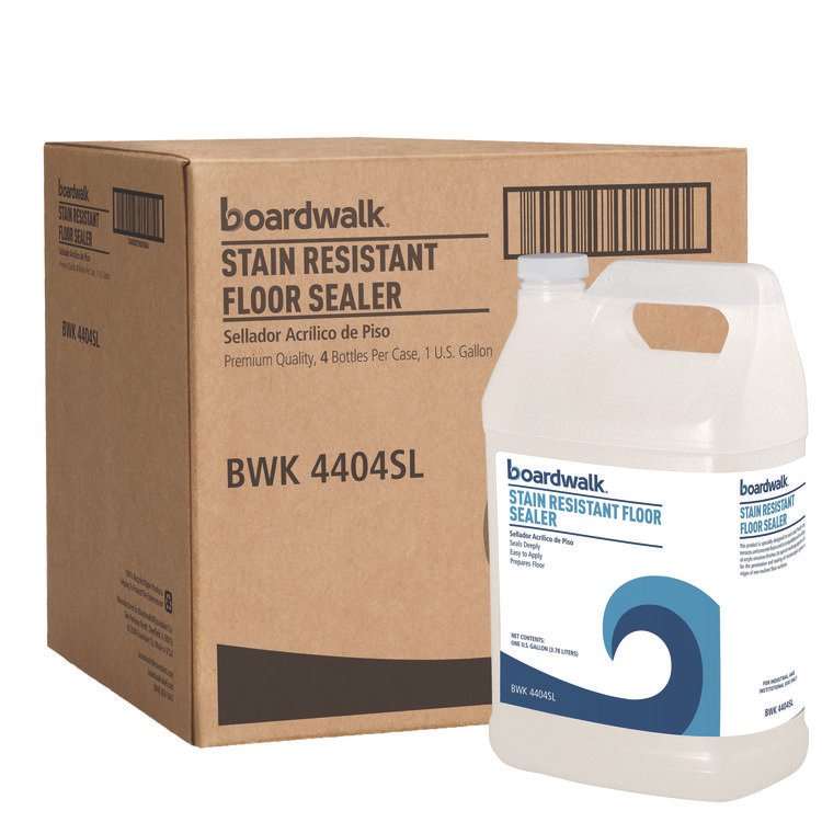 Boardwalk Stain Resistant Floor Sealer, Unscented, 1 gal Bottle, 4/Carton (BWK4404SL)