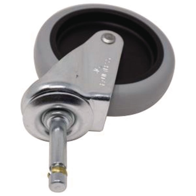 Rubbermaid Commercial 4" Swivel Stem Caster with Insert for Janitor Cart 2000, Grip Ring Stem, Black/Gray/Silver (SGS6173L1)