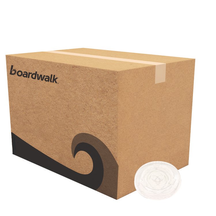 Boardwalk Crystal-Clear Cold Cup Straw-Slot Lids, Fits 9 oz to 10 oz Cold Cups, Plastic, Clear, 1,000/Carton (BWKPET910STRAW)