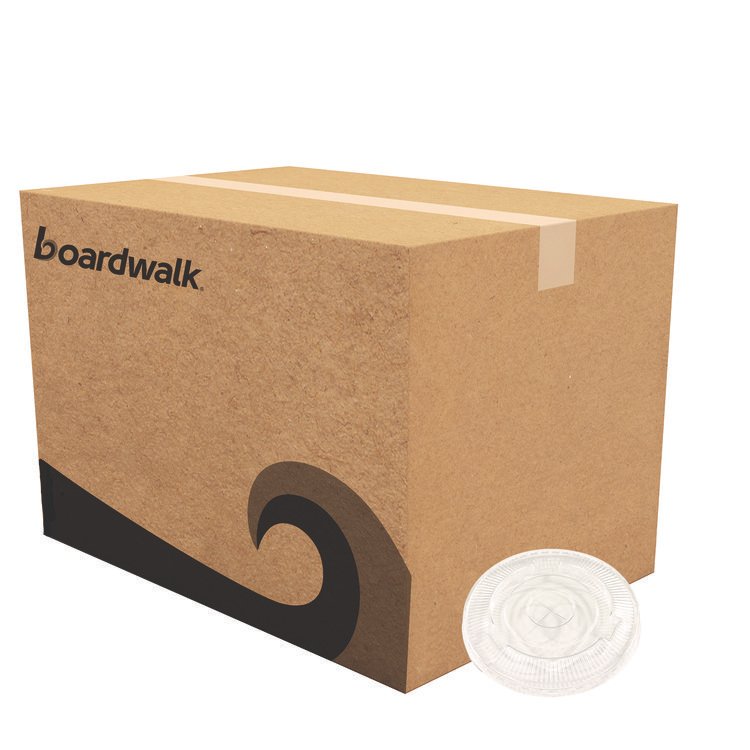 Boardwalk Crystal-Clear Cold Cup Straw-Slot Lids, Fits 9 oz Squat/12 oz Cold Cups, Plastic, Clear, 1,000/Carton (BWKPET912STRAW)