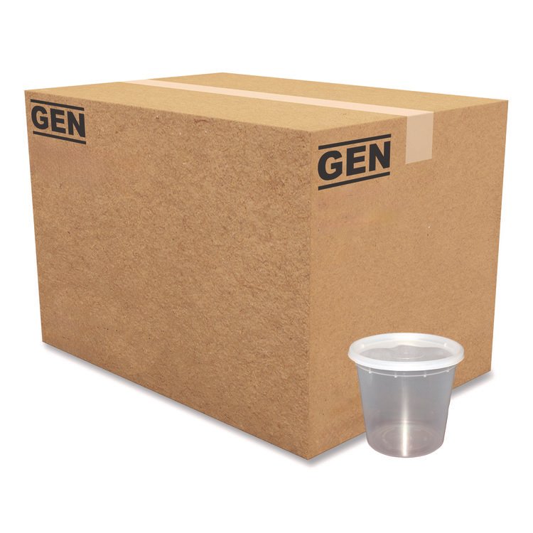 GEN Plastic Deli Container with Lid, 24 oz, Clear, Plastic, 240/Carton (GENDELI24OZ)