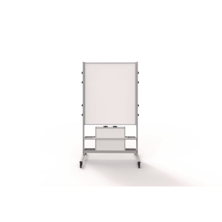 LUXOR WORKSPACES, LLC Mobile Collaboration Station Whiteboard with 4 Attachable Marker Boards, 40.4" x 48.6", White Surface, Silver Aluminum Frame (LXCCLLABSTO)