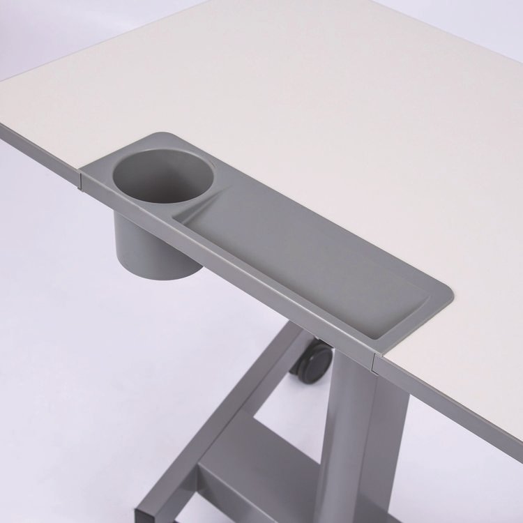LUXOR WORKSPACES, LLC Pneumatic Sit Stand Desk, 27.5 x 19.5 x 26.25 to 42, White/Gray (LXCSTUDENTP)