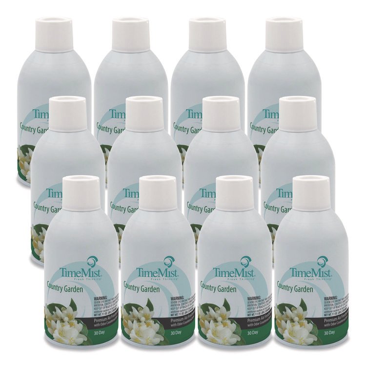TimeMist Premium Metered Air Freshener Refill, Country Garden, 7.1 oz Aerosol Spray, 12/Carton (TMS1042786)
